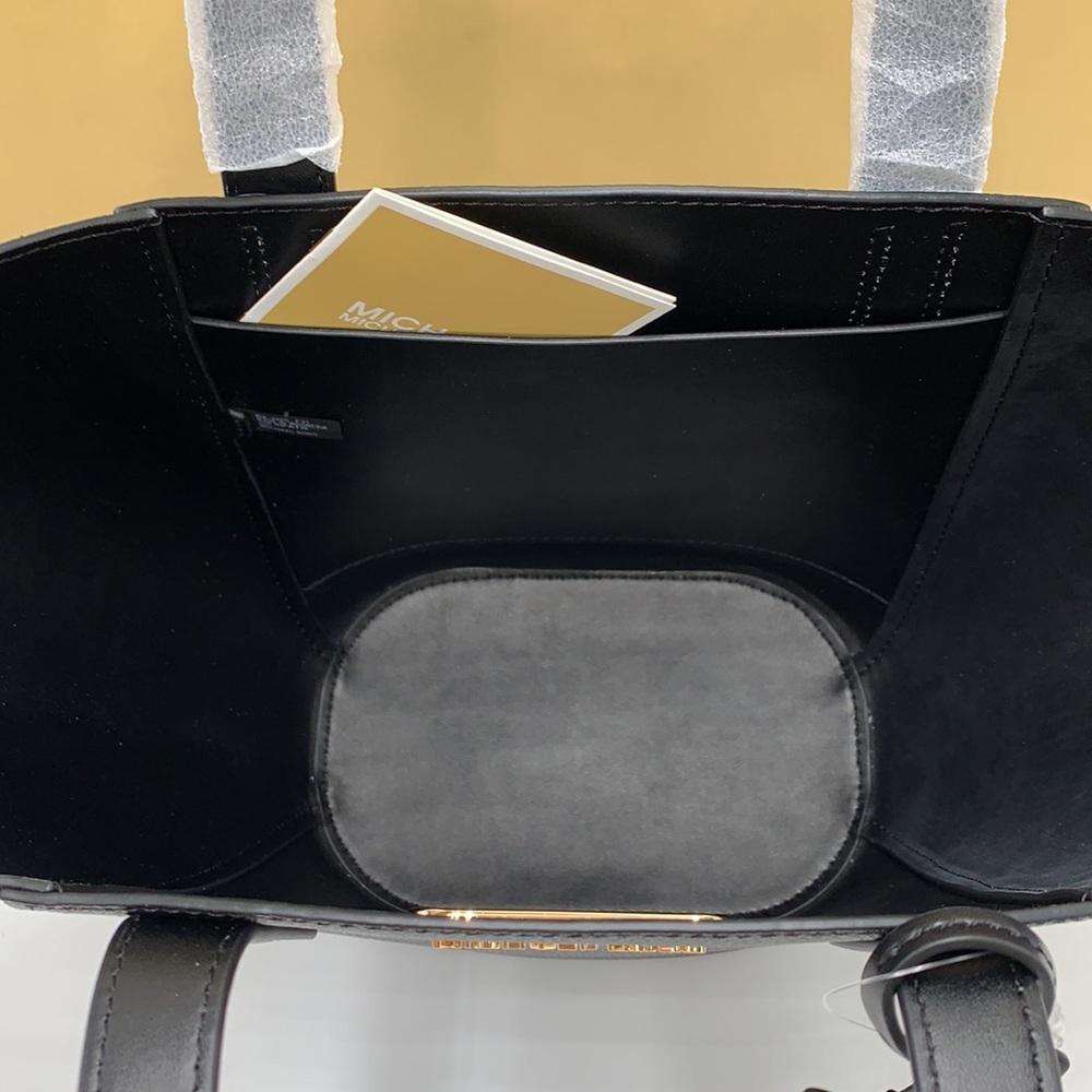MICHAEL KORS PORTIA SMALL TOTE BLACK COLOR PEBBLED LEATHER/SUEDE - Picture 12 of 16